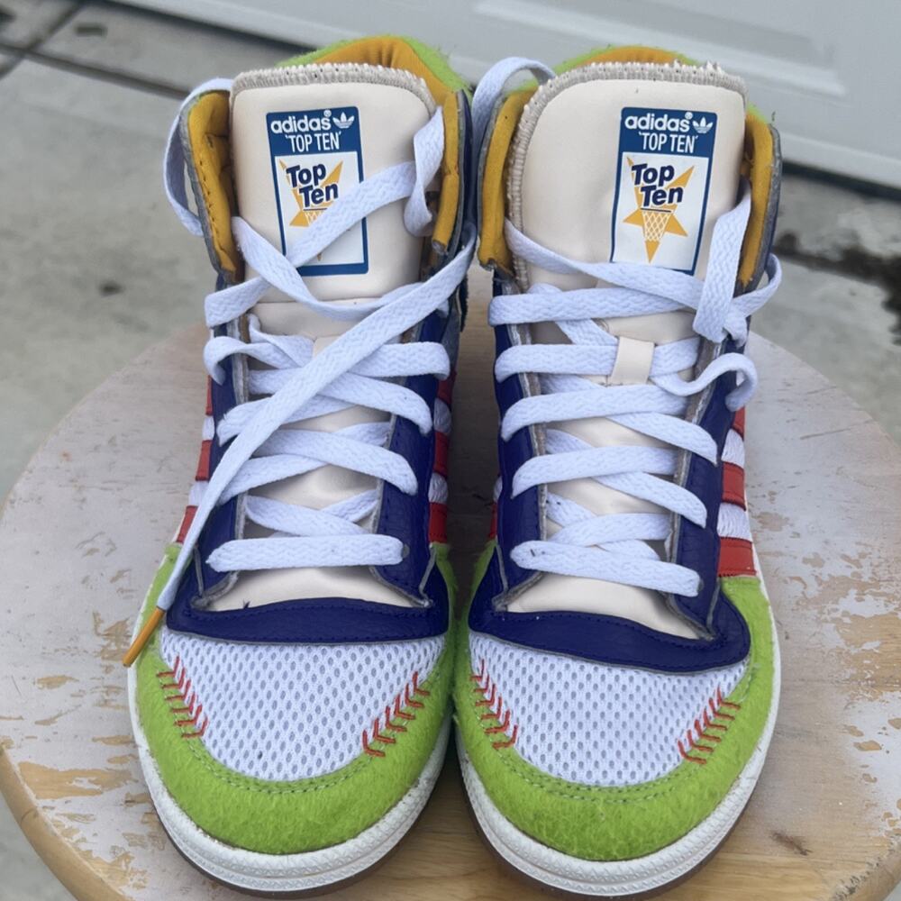 Size 6 adidas Top Ten GW9553 Multicolor High Top Athletic Sneaker 2022